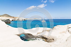 SarakÃ Â Ã‚Â­niko beach in the island of Milos, Greece